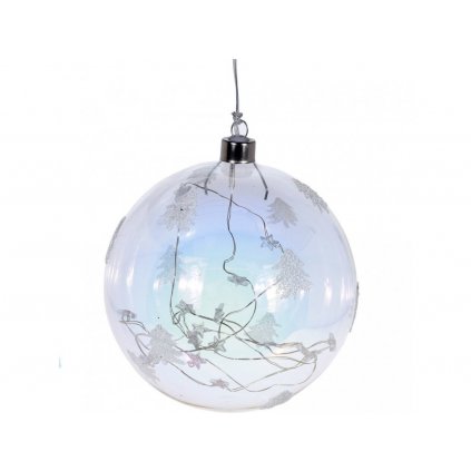 42966 2 vanocni ozdoby led sklo pruhledne o 12 cm
