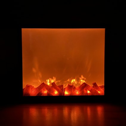Imitace krbu s plápolajícím LED ohněm  41x35 cm