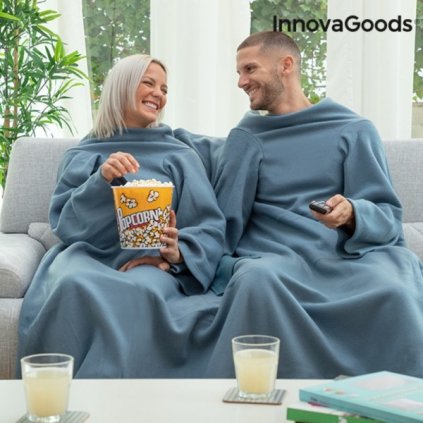 Přikrývka s rukávy s kapsou uprostřed Doublanket InnovaGoods