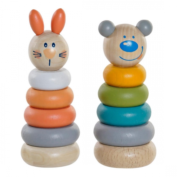 Dřevěná hra DKD Home Decor Zvířata (2 pcs)