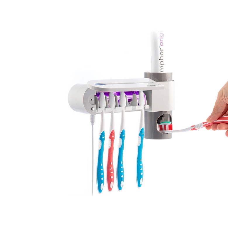 Levně UV sterilizátor na zubní kartáčky s podstavcem a dávkovačem zubní pasty Smiluv InnovaGoods