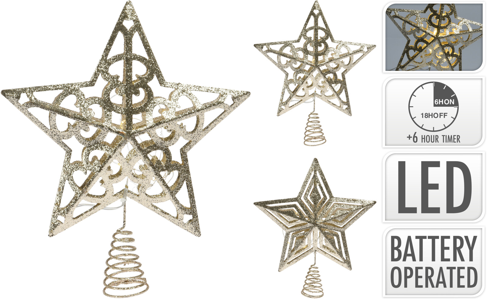 Levně Vánoční hvězda na stromeček 28 cm Vánoční motiv: Geometrická