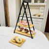Servírovací stojan z bambusového dřeva tři patra 53 cm